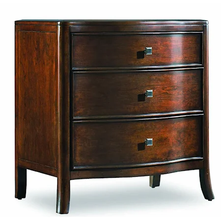3 Drawer Nightstand with Flared Legs